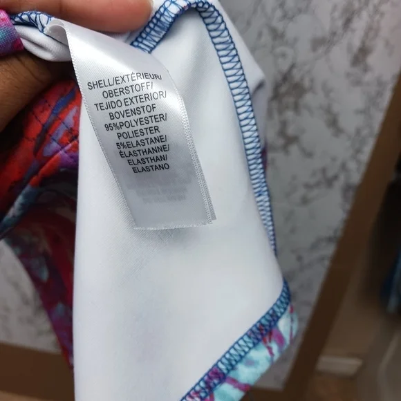 ADRIANNA PAPELL  Floral Print Scuba Sheath Dress Women's Blue Size 8 Above Knee - Picture 9 of 9